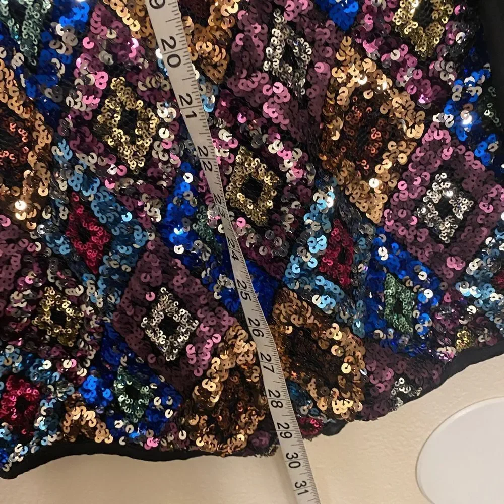 Glamour solo custom dance costume black blue leotard rhinestone LA-Large adult